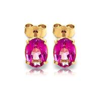 pink topaz stud earrings 18ctw in 9ct gold