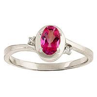 Pink Topaz and Diamond Meridian Ring 0.5ct in 9ct White Gold
