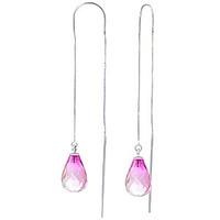 pink topaz scintilla briolette earrings 45ctw in 9ct white gold