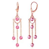 pink topaz faro drop earrings 30ctw in 9ct rose gold