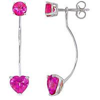 pink topaz lure drop earrings 455ctw in 9ct white gold