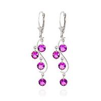 Pink Topaz Dream Catcher Drop Earrings 4.95ctw in 9ct White Gold