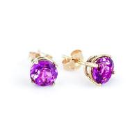 Pink Topaz Stud Earrings 3.1ctw in 9ct Gold