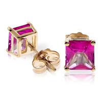 pink topaz stud earrings 175ctw in 9ct gold