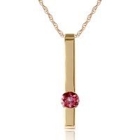 pink topaz bar drop pendant necklace 025ct in 9ct gold