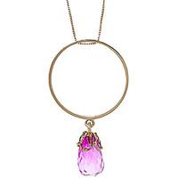 Pink Topaz Infinity Briolette Pendant Necklace 3.0ct in 9ct Gold