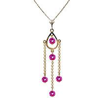 Pink Topaz Faro Pendant Necklace 1.5ctw in 9ct Gold