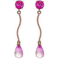 pink topaz lure drop earrings 43ctw in 9ct rose gold