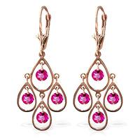 pink topaz quadruplo milan drop earrings 24ctw in 9ct rose gold