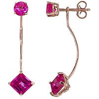 Pink Topaz Lure Drop Earrings 4.15ctw in 9ct Rose Gold