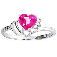pink topaz and diamond passion ring 095ct in 9ct white gold