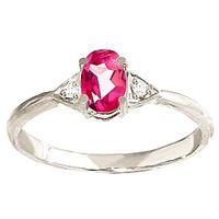 Pink Topaz and Diamond Allure Ring 0.45ct in 9ct White Gold