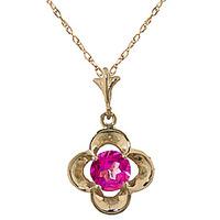 pink topaz corona pendant necklace 055ct in 9ct gold