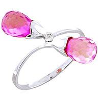 Pink Topaz and Diamond Duo Ring 2.5ctw in 9ct White Gold