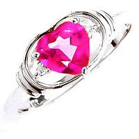 Pink Topaz and Diamond Ring 0.95ct in 9ct White Gold