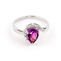 pink topaz and diamond belle ring 15ct in 9ct white gold