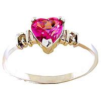 Pink Topaz and Diamond Ring 0.95ct in 9ct White Gold