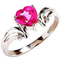 Pink Topaz and Diamond Ring 0.95ct in 9ct White Gold