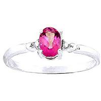 Pink Topaz and Diamond Allure Ring 0.45ct in 9ct White Gold