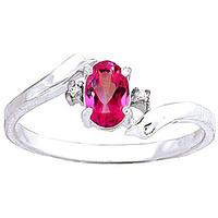 pink topaz and diamond embrace ring 045ct in 9ct white gold