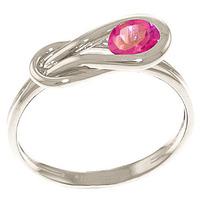 Pink Topaz San Francisco Ring 0.65ct in 9ct White Gold