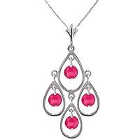 Pink Topaz Quadruplo Milan Pendant Necklace 1.2ctw in 9ct White Gold