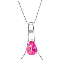 Pink Topaz Eiffel Pendant Necklace 1.5ct in 9ct White Gold