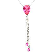 Pink Topaz Droplet Pendant Necklace 3.75ctw in 9ct White Gold