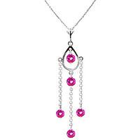 Pink Topaz Faro Pendant Necklace 1.5ctw in 9ct White Gold