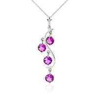 pink topaz dream catcher pendant necklace 225ctw in 9ct white gold