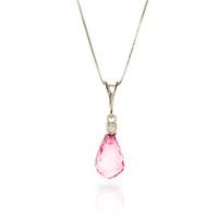 Pink Topaz and Diamond Pendant Necklace 2.25ct in 9ct White Gold