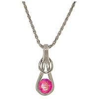 Pink Topaz San Francisco Pendant Necklace 0.65ct in 9ct White Gold