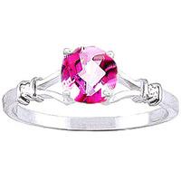 Pink Topaz and Diamond Aspire Ring 1.0ct in 9ct White Gold