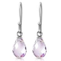 pink topaz zeal briolette drop earrings 27ctw in 9ct white gold