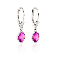 Pink Topaz Drop Earrings 3.1ctw in 9ct White Gold