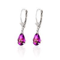 Pink Topaz Belle Drop Earrings 2.85ctw in 9ct White Gold