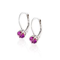 Pink Topaz Boston Drop Earrings 1.3ctw in 9ct White Gold