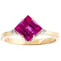 pink topaz and diamond ring 175ct in 9ct gold