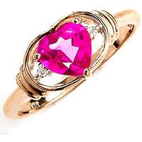 pink topaz and diamond ring 095ct in 9ct gold