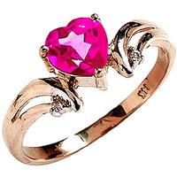 Pink Topaz and Diamond Ring 0.95ct in 9ct Gold