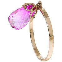 pink topaz crown briolette ring 30ct in 9ct gold