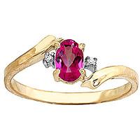 pink topaz and diamond embrace ring 045ct in 9ct gold