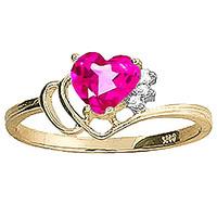 Pink Topaz and Diamond Passion Ring 0.95ct in 9ct Gold