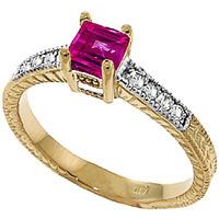 Pink Topaz and Diamond Shoulder Set Ring 0.5ct in 9ct Gold