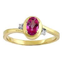 Pink Topaz and Diamond Meridian Ring 0.5ct in 9ct Gold