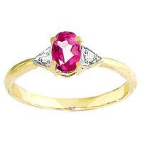 Pink Topaz and Diamond Allure Ring 0.45ct in 9ct Gold