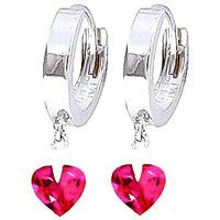 Pink Topaz Heart Earrings 1.5ctw in 9ct White Gold