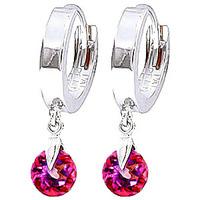 pink topaz huggie drop earrings 20ctw in 9ct white gold