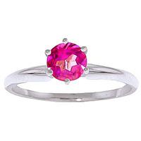 Pink Topaz Crown Solitaire Ring 0.65ct in 9ct White Gold