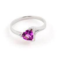 pink topaz devotion heart ring 095ct in 9ct white gold